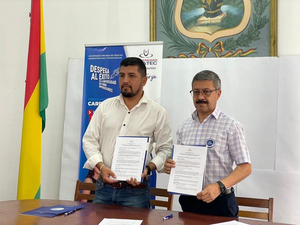 Firma de Convenio entre la Universidad Privada de Ciencias Administrativas y Tecnológicas y el Sindicato de Trabajadores de la Prensa de Tarija