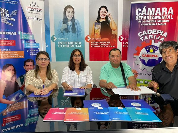 Universidad UCATEC y CADEPIA Firman Convenio para Impulsar la Educación de los Hijos de Artesanos en Tarija